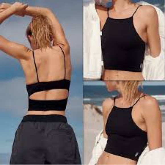 SOLD - FP Free People Tighten Up Cut Out Tank - NEW (M/L) Black - Picture 2 of 2